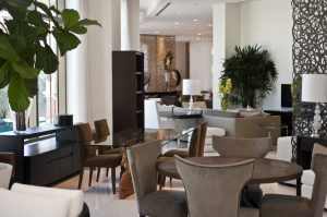 Dining room in a furniture showroom